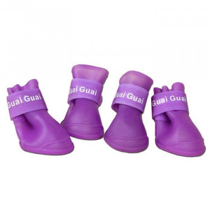 ПР0048913 Ботинки для собак силиконовые фиолетовые размер L 5,7х4,7см ГРЫЗЛИК АМ