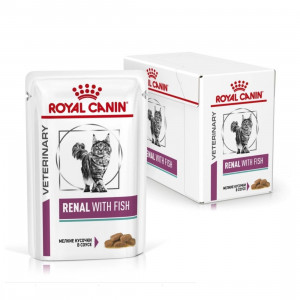 Т0040066*12 Корм для кошек Vet Diet Renal при почечной недостаточности рыба пауч 85г (упаковка - 12 шт) ROYAL CANIN