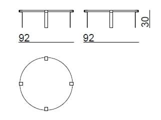 Керамический круглый низкий журнальный столик Bizzotto Italia ARCH-00076556 - Вид №4