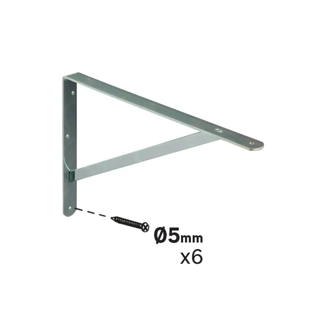 Утилитарный кронштейн Dolmen 26.8x40 см нагрузка до 60 кг цвет серебро 89438026 STLM-2167577 Santreyd  - Вид №4