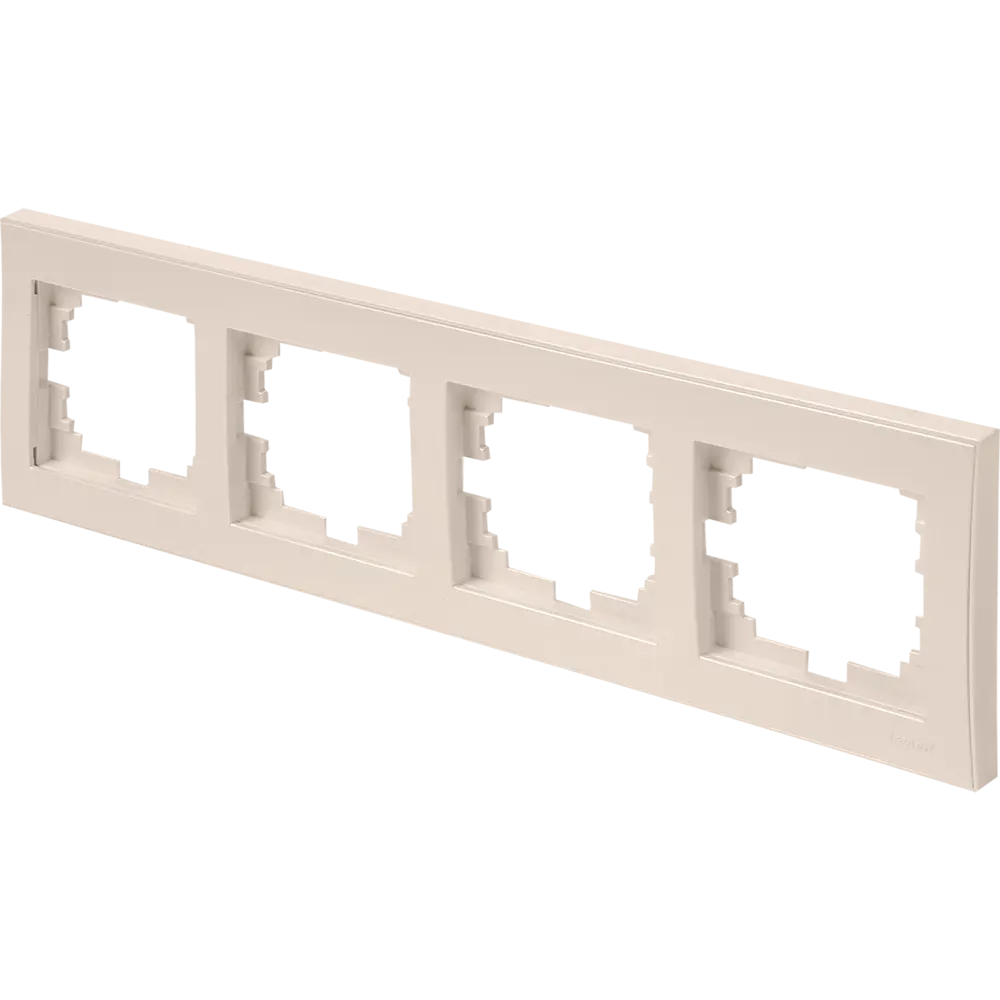 Рамка для розеток и выключателей Lezard Rain 4 поста, цвет жемчужно-белый матовый STLM-2116966 - Вид №1