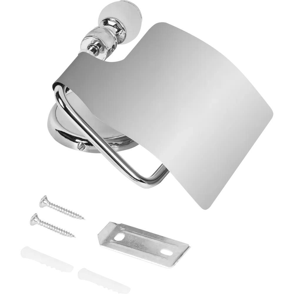 Держатель для туалетной бумаги с крышкой матовый цвет хром АКВАЛИНИЯ 8500 STLM-2143510 - Вид №3