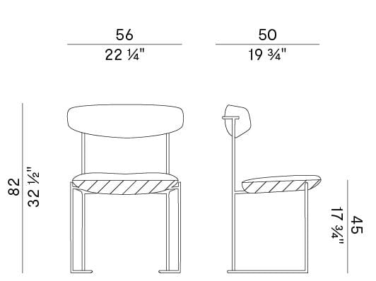 Металлический садовый стул с открытой спинкой Potocco Keel Light ARCH-00038891 - Вид №6