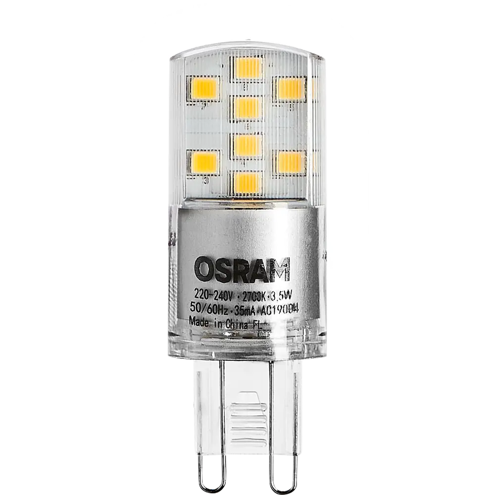 Лампа светодиодная Osram GU9 3.5 Вт капсула прозрачная 400 лм, тёплый белый свет 82610682 STLM-2200435  - Вид №1