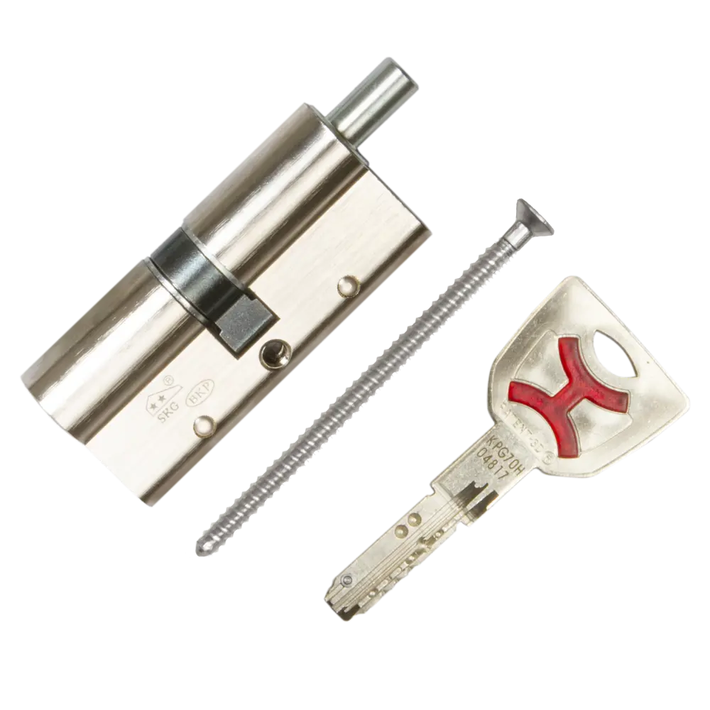 Цилиндр Cisa AP4S 0P3S2-29.12, 40x10x40 мм, ключ/шток, цвет никель, без вертушки STLM-2000535 - Вид №1