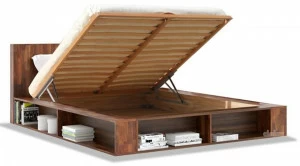 Cinius Кровать из массива дерева с отделениями для книжных шкафов
