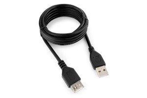 16016941 Кабель-удлинитель USB2.0 Pro AM/AF, 1.8м, экран, черный, пакет CCP-USB2-AMAF-6 Cablexpert