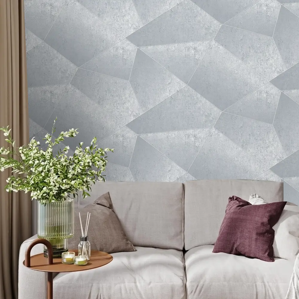 Erismann Aksioma: флизелиновые обои светло-серые с геометрическим узором 89404417 STLM-1566528 - Вид №4