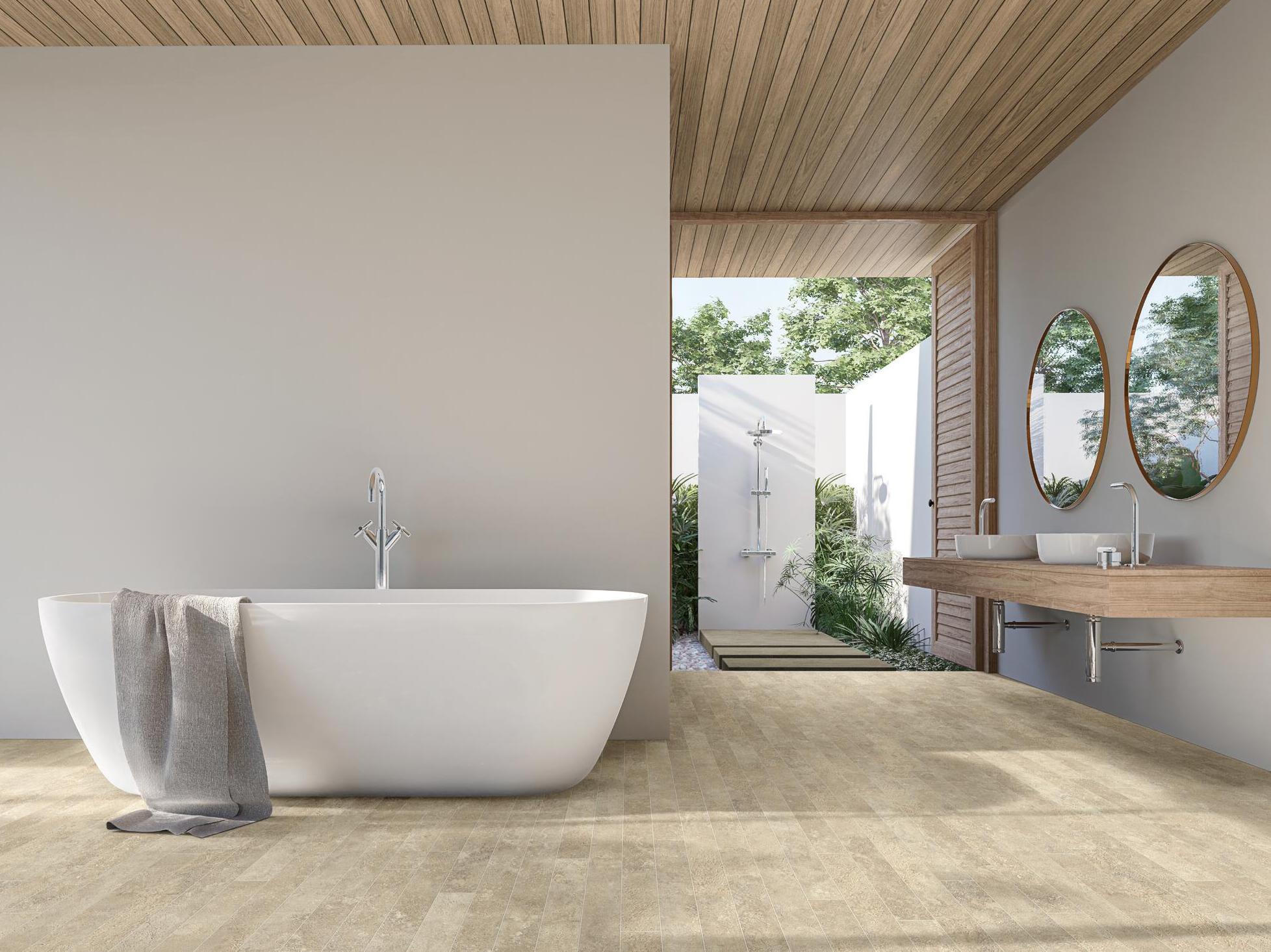 Травертин эффект переработанного ПВХ противоскользящий пол BEAUFLOR Сумерки ARCH-00071482