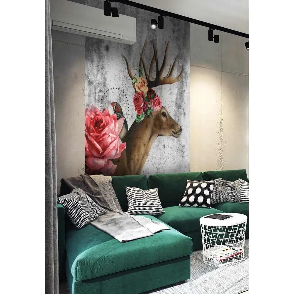 Фотообои 3D Flizart «Олень с розами», флизелиновые, 200x280 см FBRUSH STLM-2013232 - Вид №2