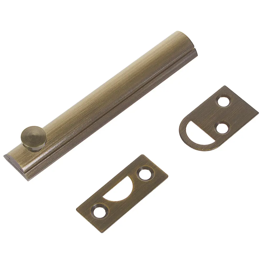 Задвижка Amig для распашных дверей шкафа 100х17 мм бронза 14249296 STLM-0004596 - Вид №1