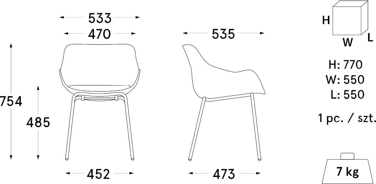 Стул из полипропилена со встроенной подушкой MDD Baltic ARCH-00121308 - Вид №26