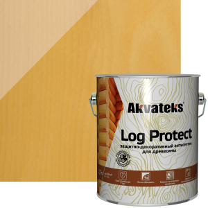 86364506 Антисептик защитно-декоративный Akvateks LOG Protect полуматовый сосна 2.7 л STLM-0068152 АКВАТЕКС