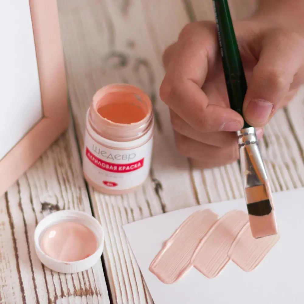 Краска акриловая Шедевр глянцевая цвет розовый персик 60 г STLM-2198205 - Вид №4