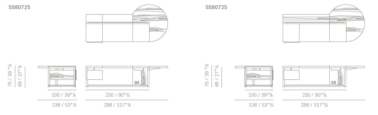 Исполнительный стол со встроенной полкой Poltrona Frau офис-системы управления ARCH-00144233 - Вид №2