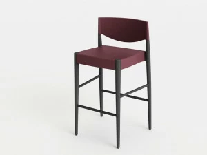 ALMA DESIGN Барный стул из бука и полипропилена с подставкой для ног Virna