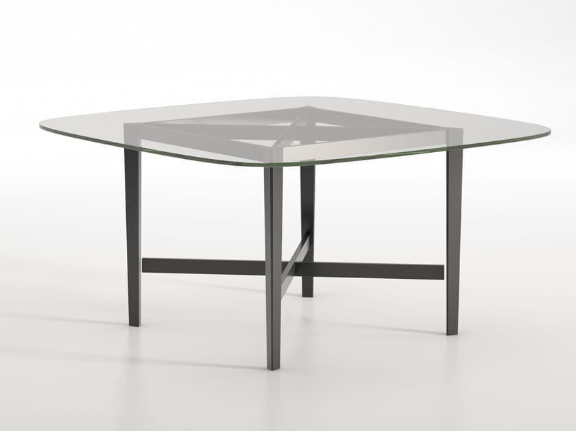 Квадратный стол с хрустальной столешницей и основанием из бука BBB Луи-Филипп ARCH-00005243