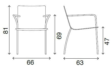 Кожаный стул с подлокотниками Fasem Lys ARCH-00016342 - Вид №4