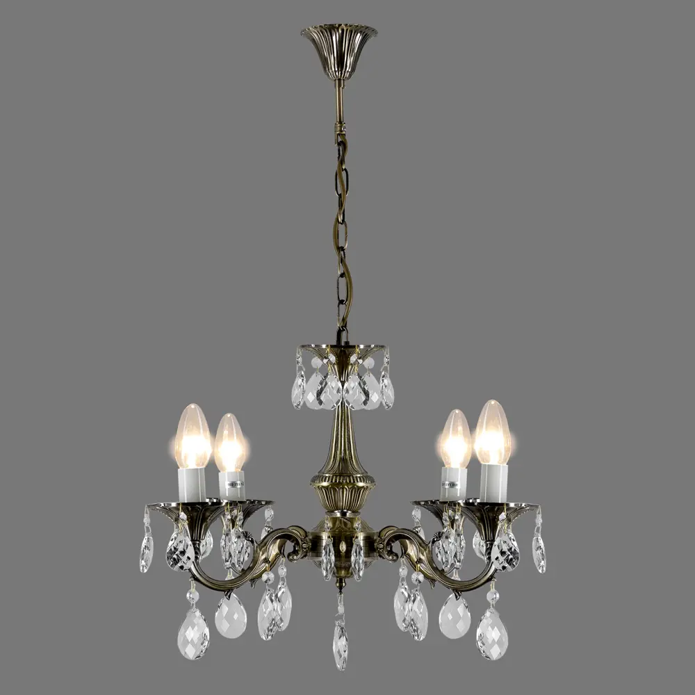 Люстра Люкс HD73023-5 5xE14x60 Вт, металл/хрусталь, цвет бронза WINK STLM-2192167 - Вид №2