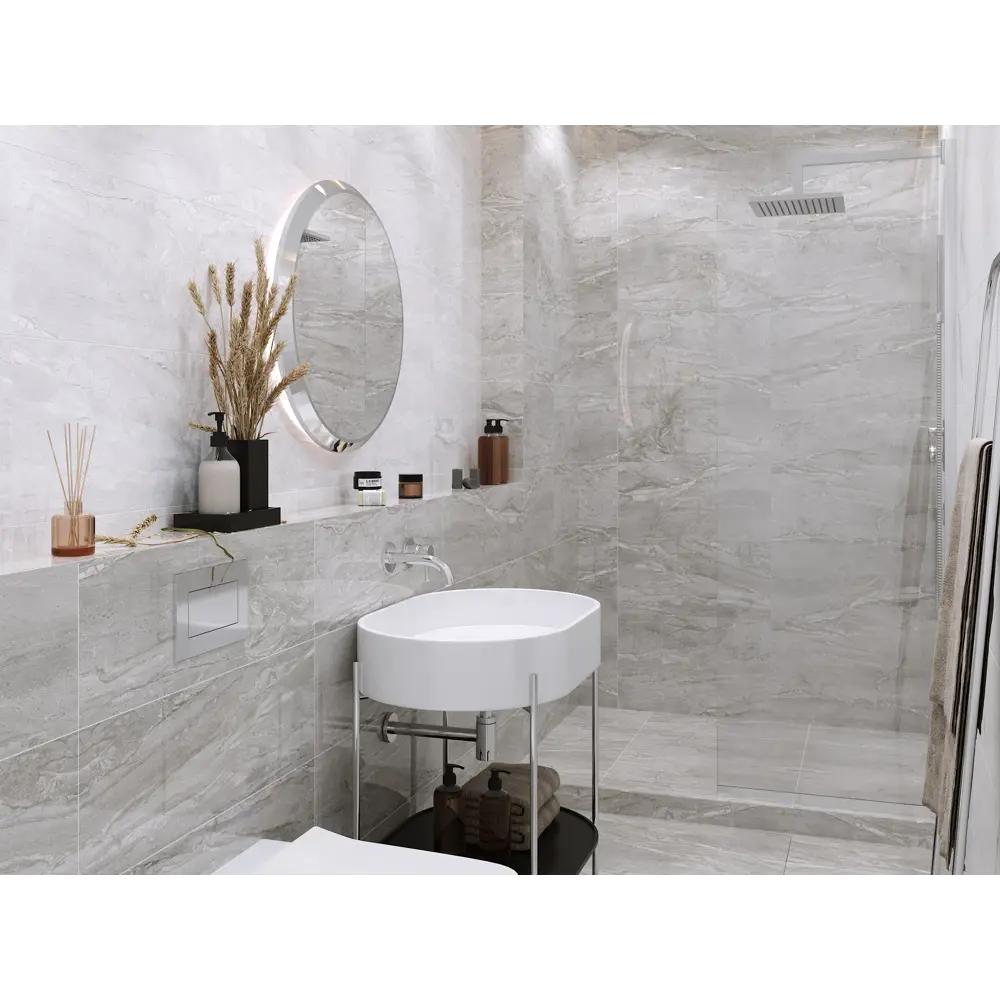 Плитка настенная Marmo Milano 30х60 см 1.44 м² цвет серый Golden Tile STLM-2054192 - Вид №2