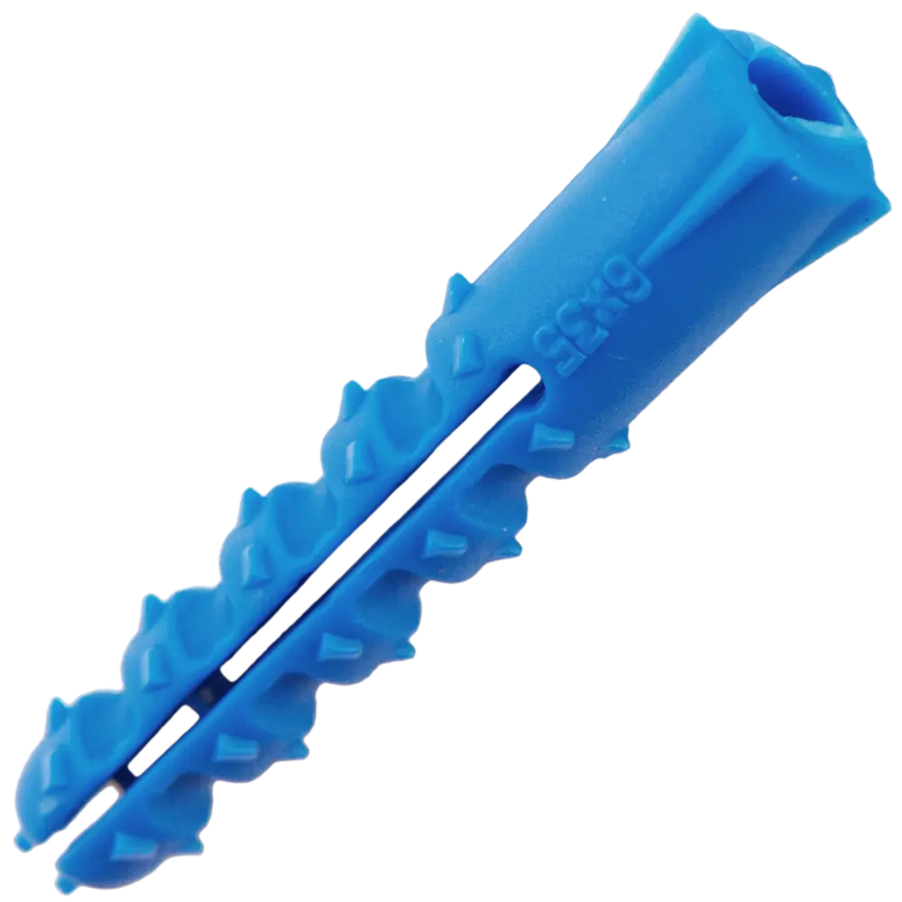 Дюбель с шипами для полнотелых материалов 6х35 мм полипропилен цвет синий 200 шт НЕВСКИЙ КРЕПЕЖ STLM-2008469