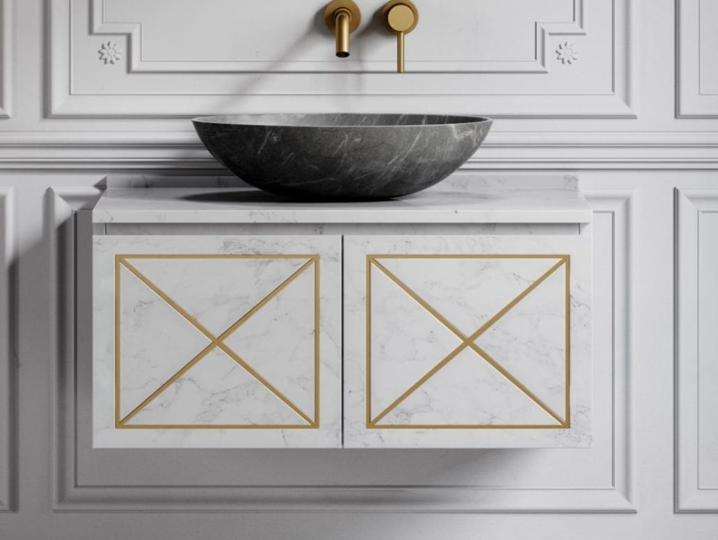 Одноместный овальный умывальник из мрамора Pietra Grey LUSSO Elegance ARCH-00104996