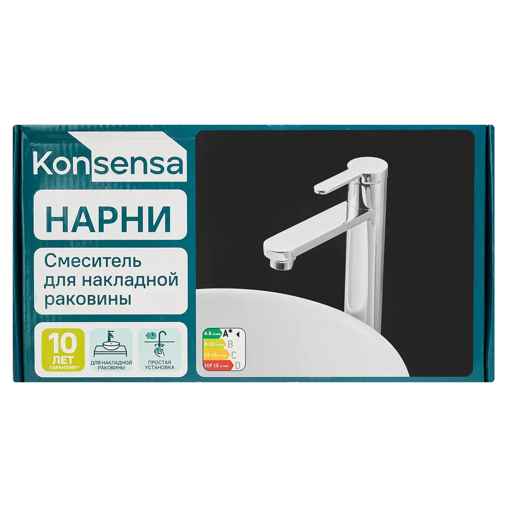 Смеситель для раковины KONSENSA Нарни MA3644 однорычажный на столешницу цвет хром STLM-2095181 - Вид №7