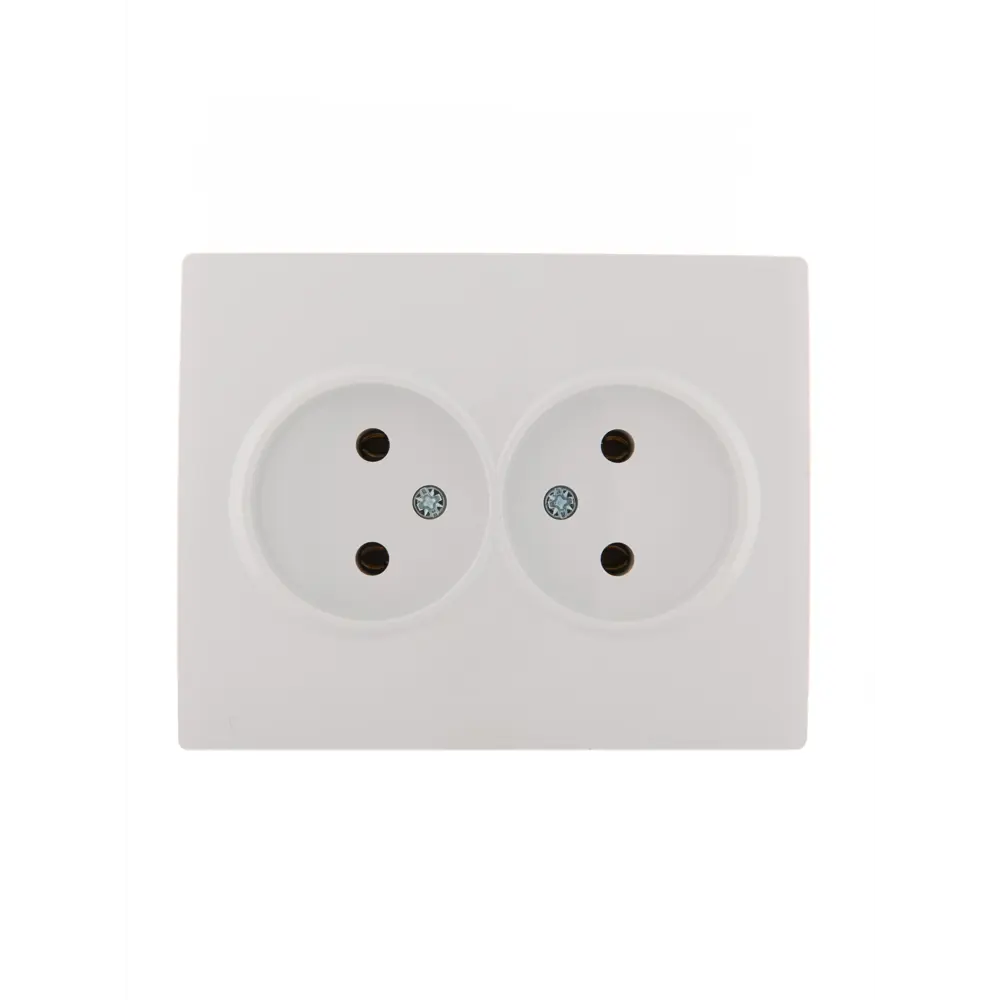 Розетка двойная Lezard Karina без заземления цвет белый STLM-2111316