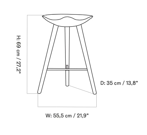 Высокий деревянный стул Audo Copenhagen ML 42 ARCH-00007440 - Вид №2