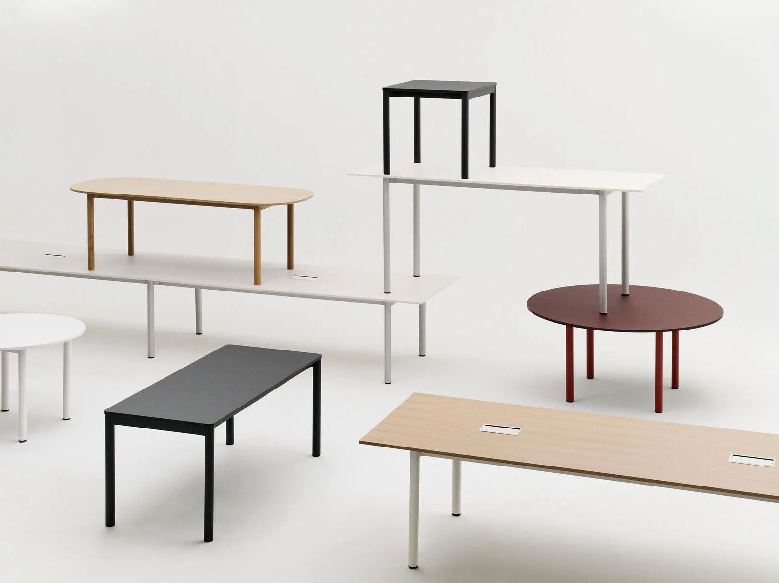 Прямоугольный стол с алюминиевыми или твердыми дубовыми ножками Hay пристройка ARCH-00111000 - Вид №4