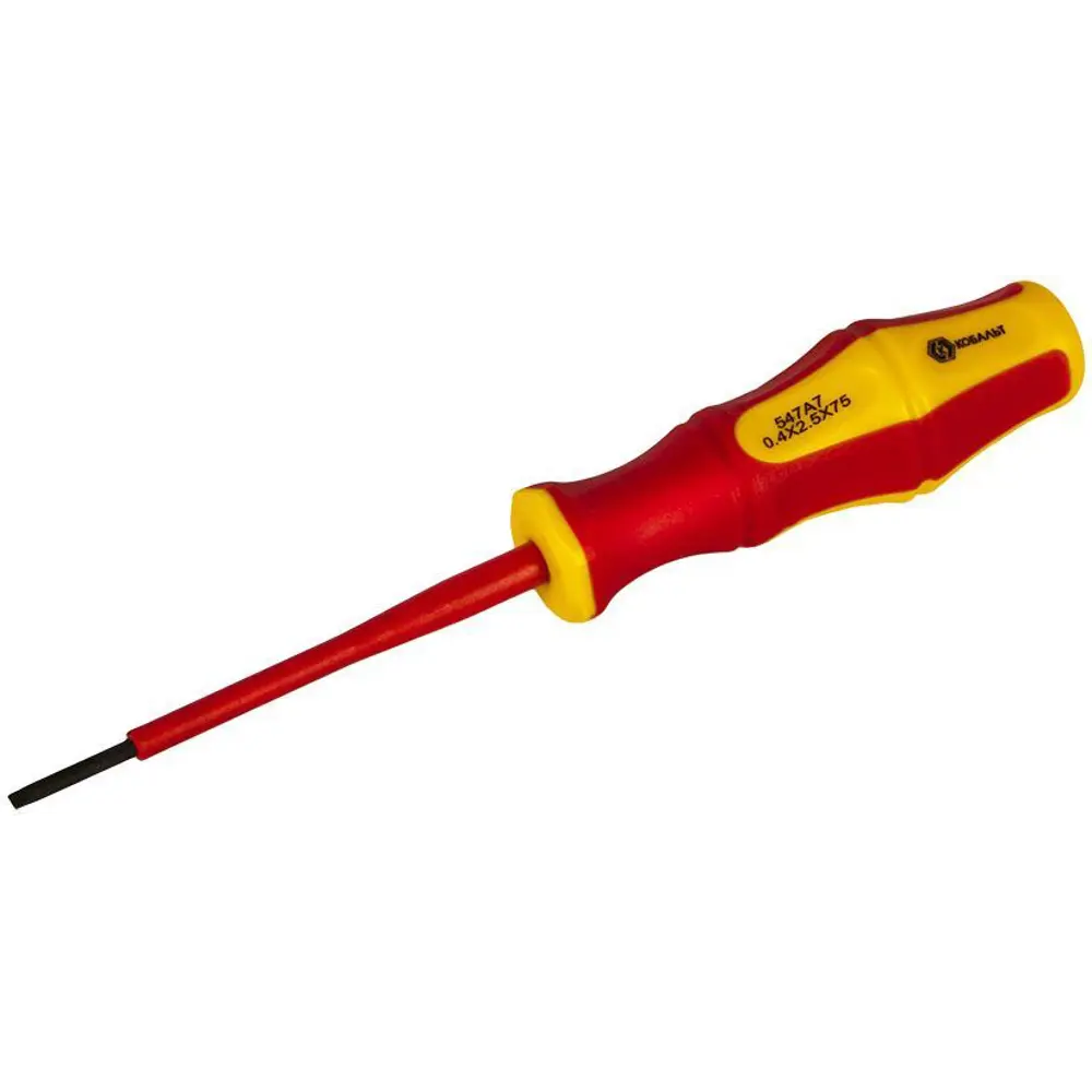 Отвертка прямая Кобальт 646-430 SL2.5x75 мм с магнитным наконечником 89402093 STLM-1564627