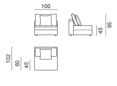 3-местный тканевый диван Lebom LOMBARD ARCH-00141746 - Вид №4