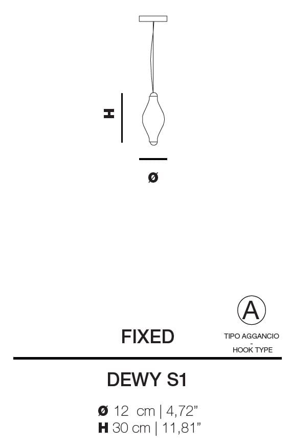 Подвесной светильник из боросиликатного стекла Euroluce Lampadari Dewy ARCH-00040848 - Вид №1