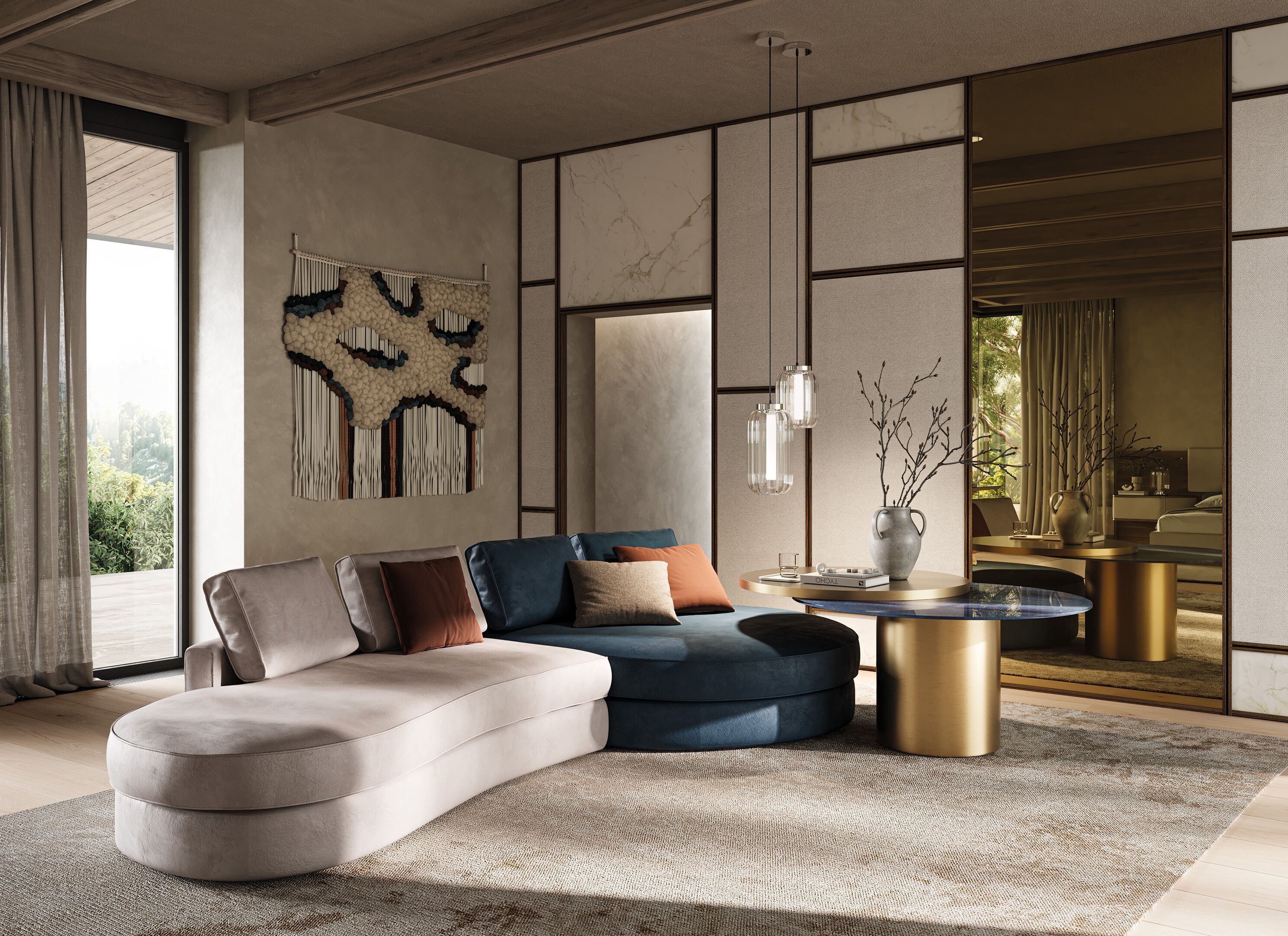 Вращающийся журнальный столик из дерева и стекла REFLEX ARCH-00023288 - Вид №1