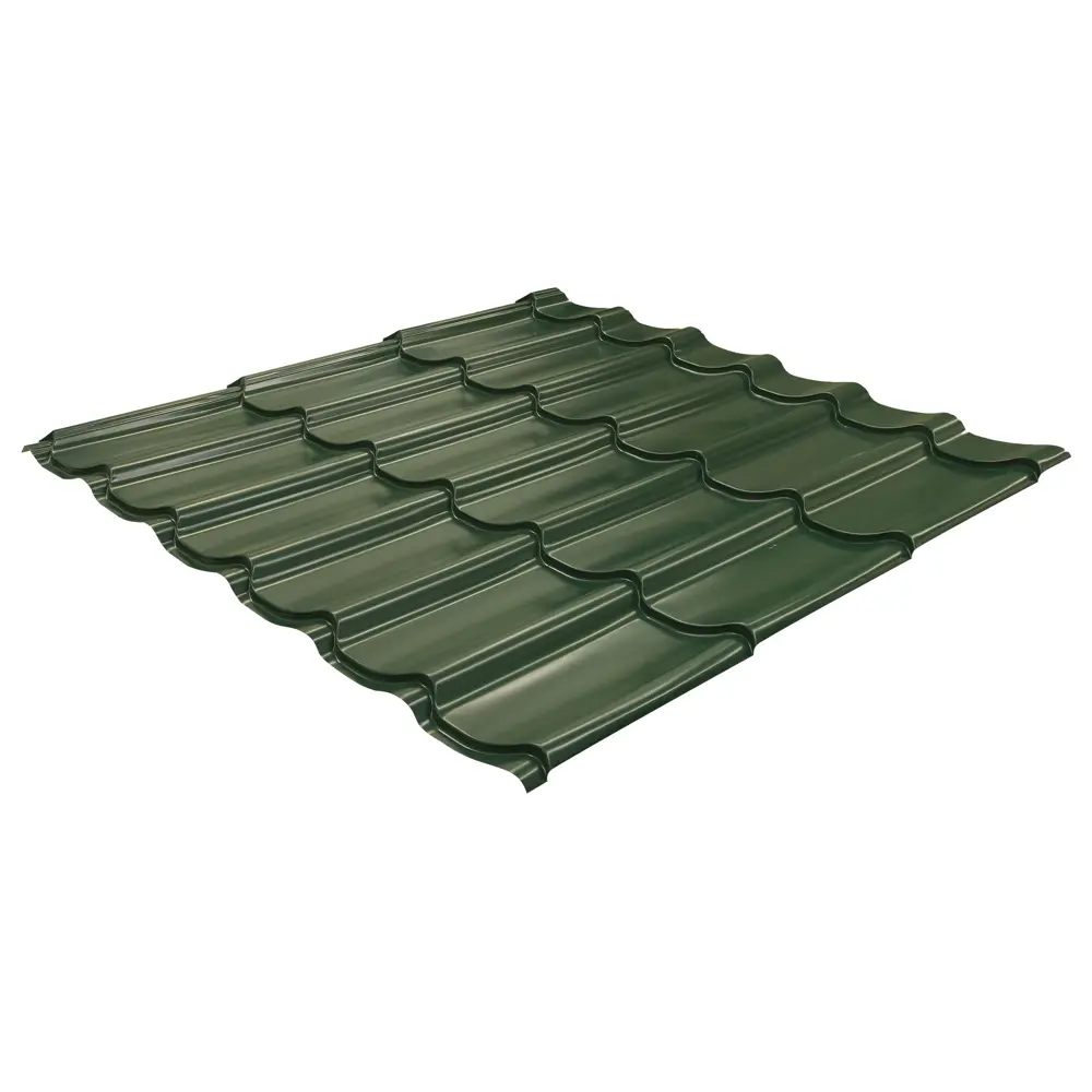 Металлочерепица 0.5 мм ГОСТ 1200x1180 мм RAL 6005 зеленый мох Santreyd STLM-2140991 - Вид №2