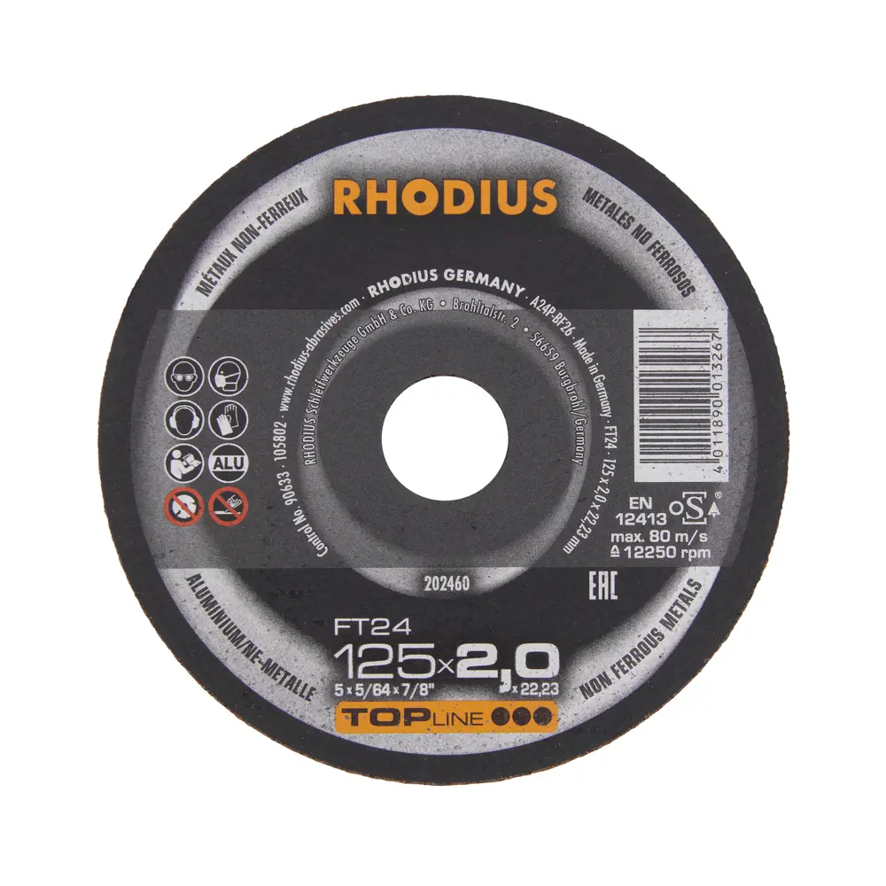 90549574 Диск отрезной по стали тип 41 Rhodius XT67 ODI-047-170 230x22.2x1.9 мм STLM-0276609