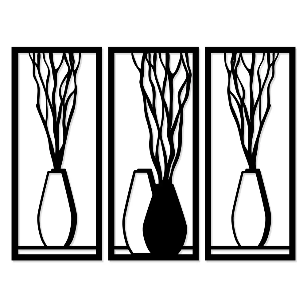 Панно декоративное Сухоцветы МДФ 25x59 см черное Santreyd STLM-2185882