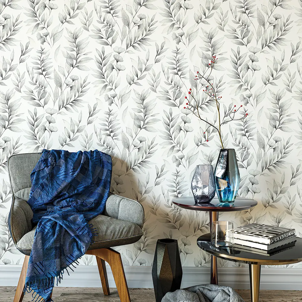 Обои флизелиновые Inspire Money Flower светло-серые 1.06 м STLM-2143044 - Вид №2
