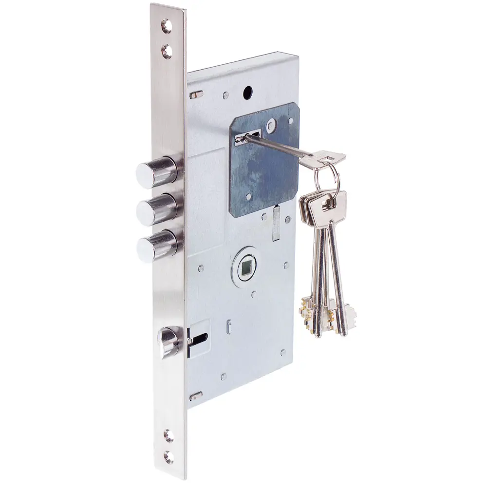 PALLADIUM Замок врезной с сувальдным механизмом, никель 17167595 STLM-0007609