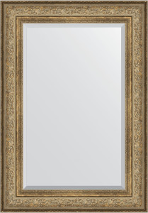 BY 3451 Зеркало с фацетом в багетной раме - виньетка античная бронза 109 mm EVOFORM Exclusive