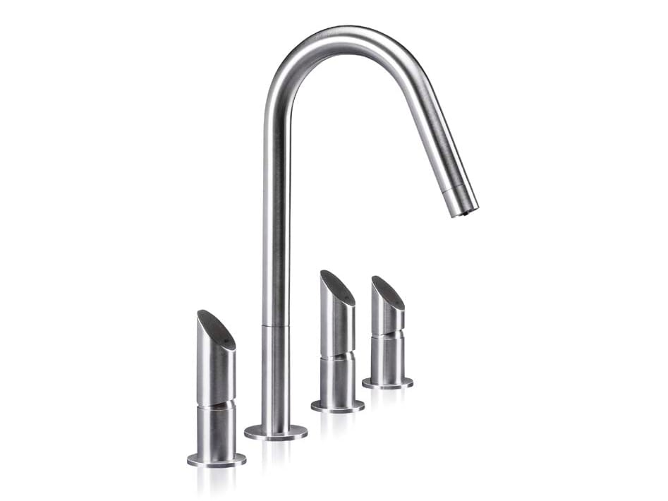 Смеситель для кухни из нержавеющей стали со съемным ручным душем MGS T45 ARCH-00143769