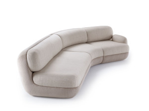 Модульный изогнутый тканевый диван с полуостровом