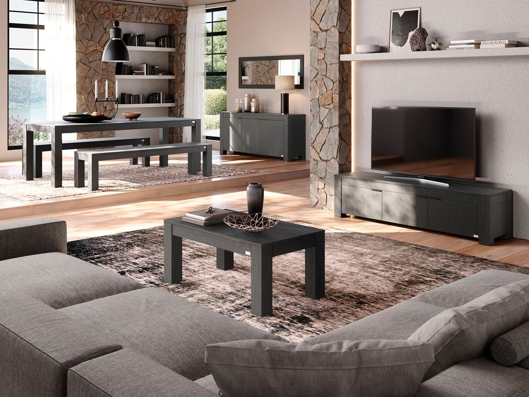 Прямоугольный журнальный столик из черного ясеня для гостиной Mobili Fiver Rachele ARCH-00123471 - Вид №4