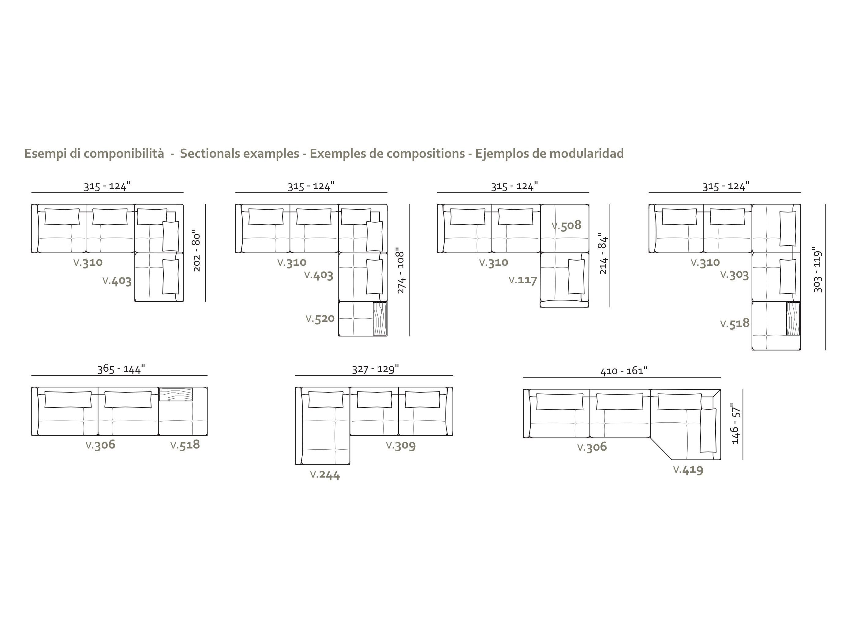 Угловой диван из ткани Max Divani PERCY ARCH-00070992 - Вид №9