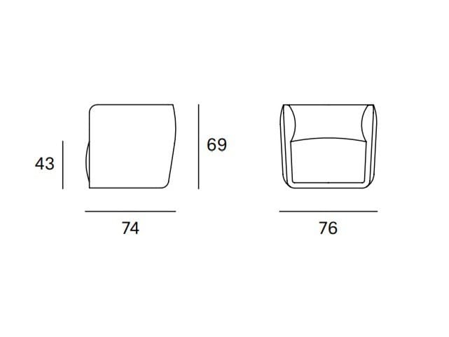 Тканевое кресло с подлокотниками Blasco&Vila стекло ARCH-00060402 - Вид №5