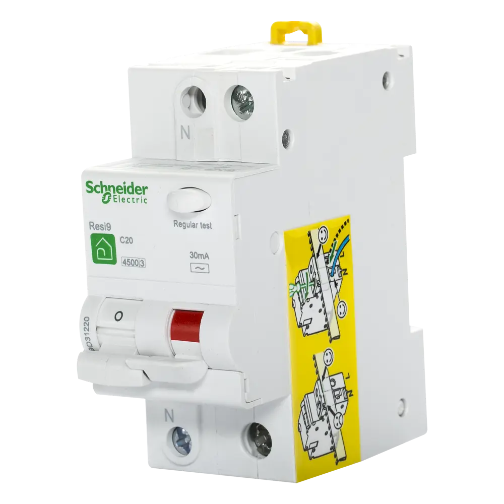 Дифференциальный автомат Schneider Electric Resi9 2P N C20 А 30 мА 4.5 кА АС R9D31220 STLM-2150080