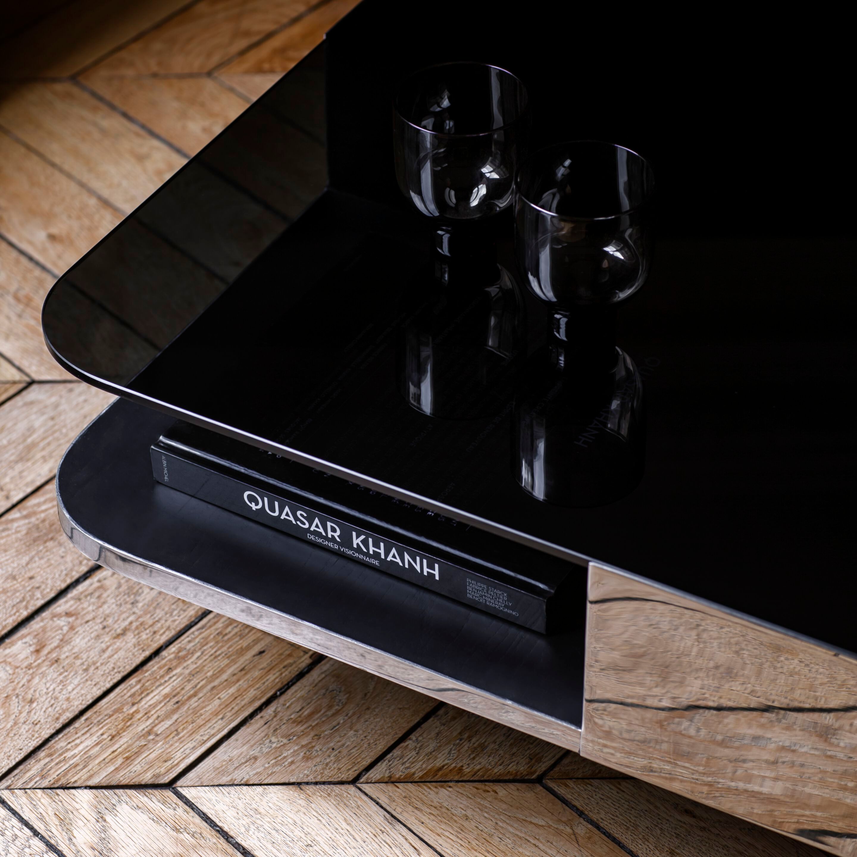 Прямоугольный журнальный столик из дерева и стекла в стиле 70-х годов для гостиной RED EDITION LOUNGE ARCH-00042019 - Вид №3