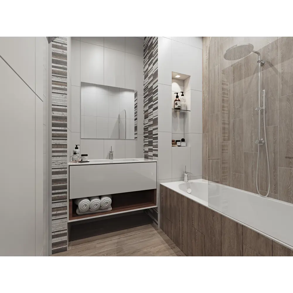 Плитка настенная Tone 30х60 см 1.62 м² цвет белый матовый BELANI STLM-2136210 - Вид №3