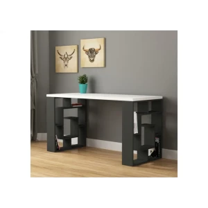91826454 Журнальный столик прямоугольный Leve Home 137x75 см цвет белый антрацит STLM-1399987