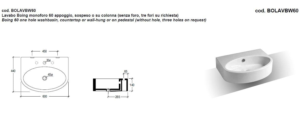 Керамическая овальная подвесная раковина GSG Ceramic Design Like ARCH-00040911 - Вид №5